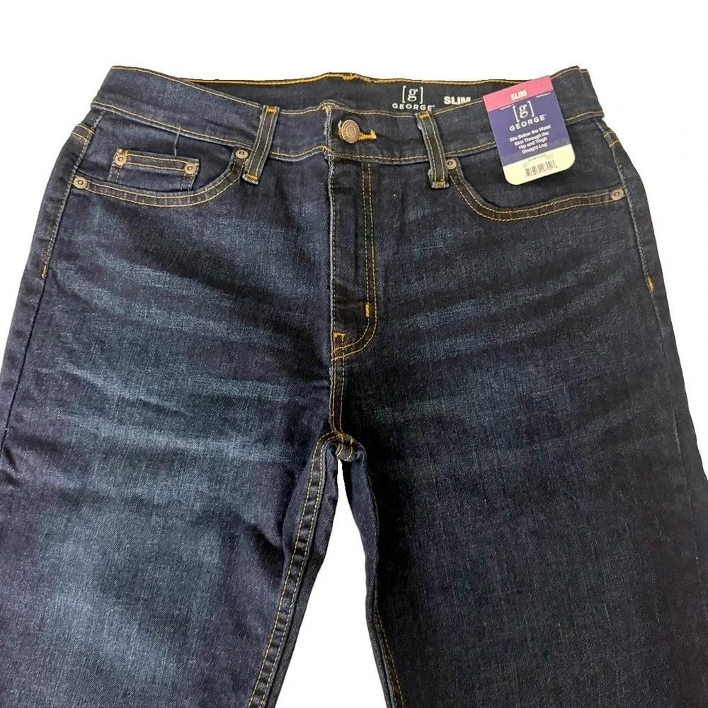 George Men's Slim Fit Dark Wash Jeans Size 31x30 New
